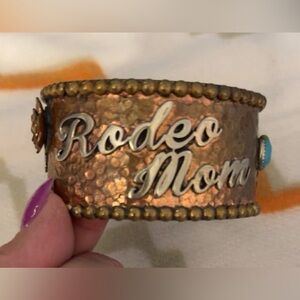 Hammered Copper 'Rodeo Mom' Bracelet
